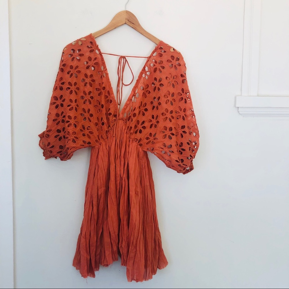 Free People Orange Bella Note Dress - Picture 7 of 7